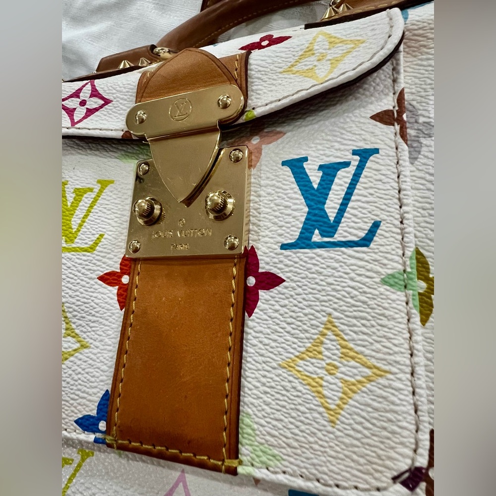 Louis Vuitton Murakami Multicolor Speedy 30 White Monogram Bag Vintage Rare - Picture 9 of 16